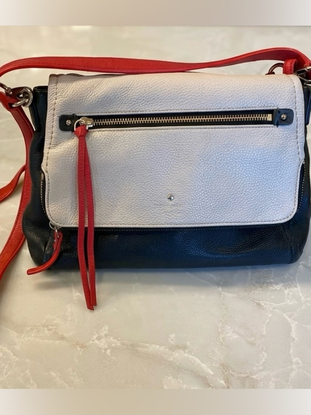 kate spade New York Cobble Hill Toddy White, Black & Red Colorblock Crossbody